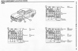 (Image: Scan of BMW wiring manual with locations of relays in fuse box)