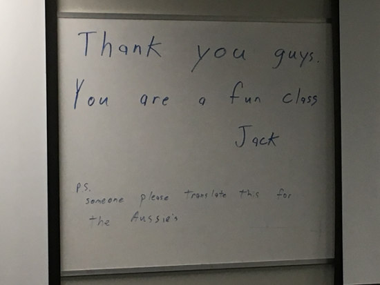 (Image: Some feedback from an instructor written on the whiteboard)