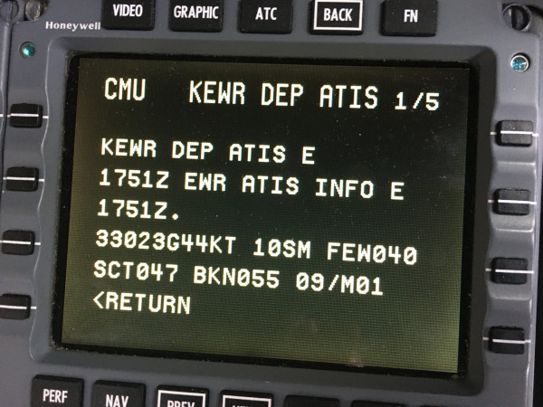(Image: FMS showing departure ATIS at Newark one winter day)