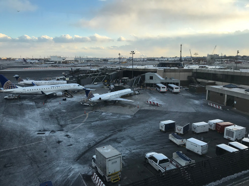 (Image: Tail end of winter 2019 operations at Newark Airport Terminal A)
