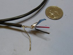 (Image: Closeup of the end of single pair foil shield cable)