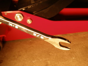 (Image: Custom-made 16mm end link wrench)
