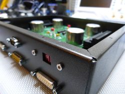 (Image: Closeup of the front panel showing the connectors installed)