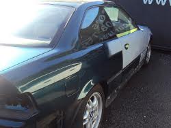 (Image: E36 in paint shop 2014 right rear view after bodywork)