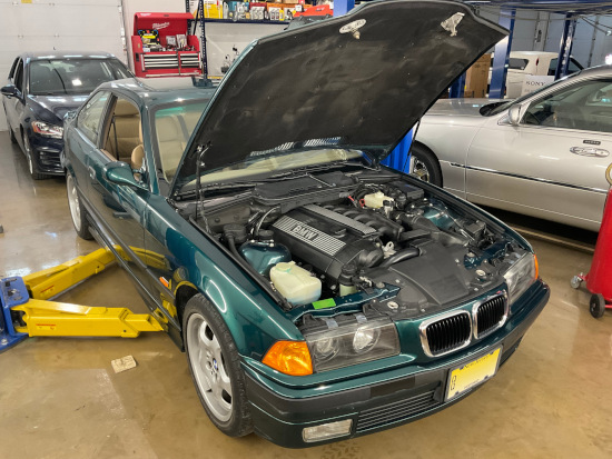 (Image: E36 in the shop for its 25th birthday)