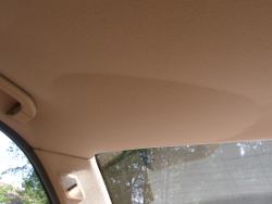 (Image: Sagging headliner in right rear section)