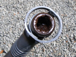 (Image: Closeup of CCV hose with lots of oil goop clinging to interior)