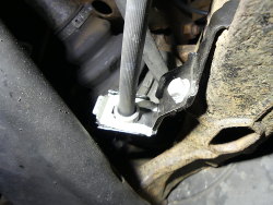 (Image: Closeup of rear brake line retaining clip installed correctly)