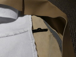 (Image: Closeup of rear of new backrest cover extra fastening)