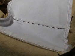 (Image: Closeup of rear of new backrest cover showing fastening)