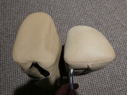 (Image: A comparison of the front headrest cover and rear headrests)