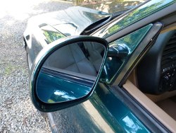 (Image: View of driver side M3 mirror installed with euro glass)