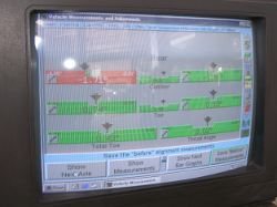 (Image: Alignment machine screen capture of rear specs in progress)