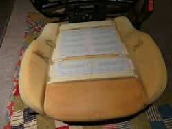 (Image: Top of seat base foam with occupancy sensor installed)