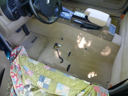 (Image: Driver side door sill protected just prior to installation)