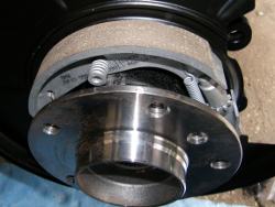 (Image: Top down closeup of the parking brakes)