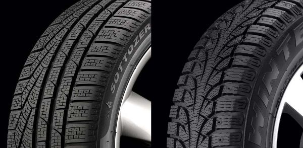 (Image: Comparison of tread of Pirelli Sottozero Serie II and Winter Carving Edge)