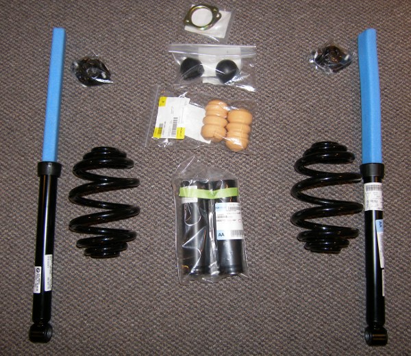 (Image: New rear suspension parts including springs and shocks)