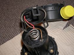 (Image: old secondary air pump motor electrical connections)