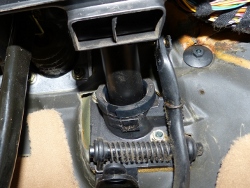 (Image: Base of steering column showing locking ring)