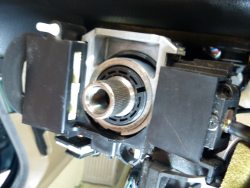 (Image: Closeup showing steering shaft recessed too far into lock housing)