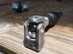 (Image: Closeup of cleaned steering shaft u-joint)