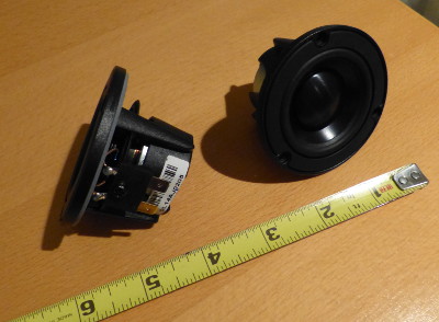 (Image: Closeup of VIFA NE65W-04 alongside tape measure)