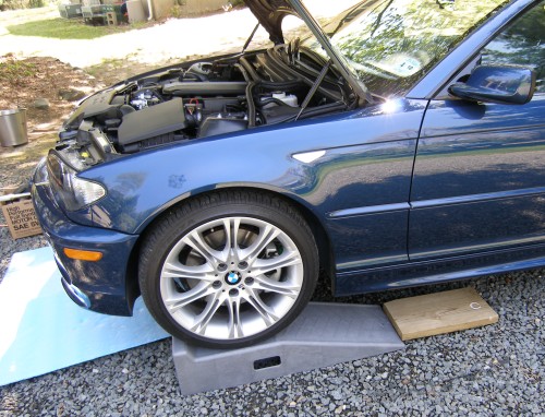 (Image: First time the E46 is up on ramps)