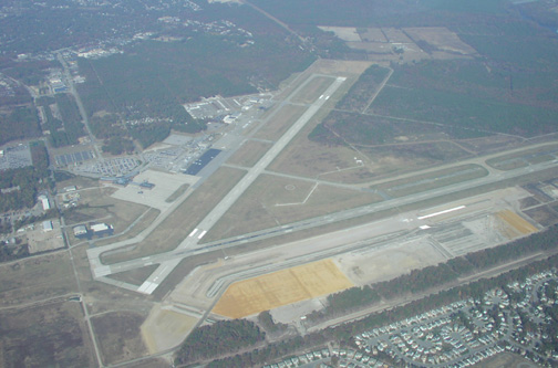 (Image: Looking down on KPHF runways)