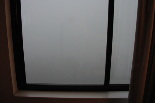 (Image: View outside my hotel room window: W0X0F!)