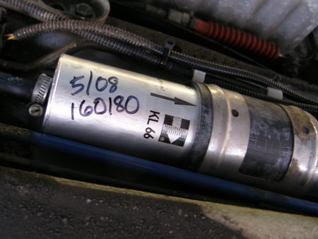 (Image: Date in service written on fuel filter)