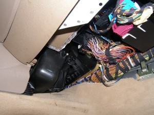 (Image: Under dashboard with panel removed, looking left)