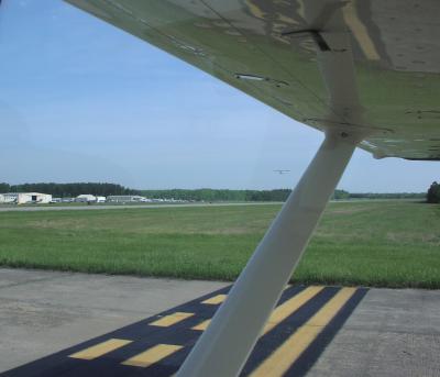 (Image: Waiting to cross active runway at Newport News, VA)