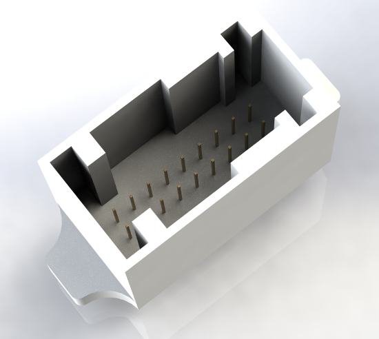 (Image: Solidworks render of top of X1071 connector)