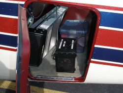 (Image: Tracker in baggage compartment)