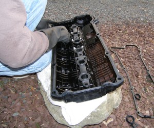 (Image: New valve cover gaskets installed on valve cover)