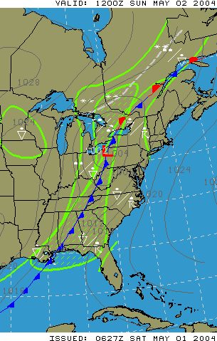 (Image: Prognostic chart for Sunday morning)