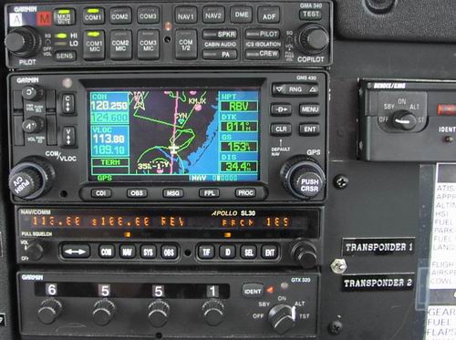 (Image: Garmin 430 map, north of ACY)