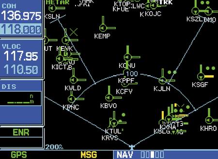 (Image: Garmin 530 datalink weather display)