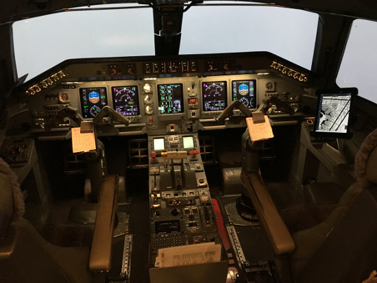 (Image: Cockpit of Embraer 145 at FlightSafety CVG)