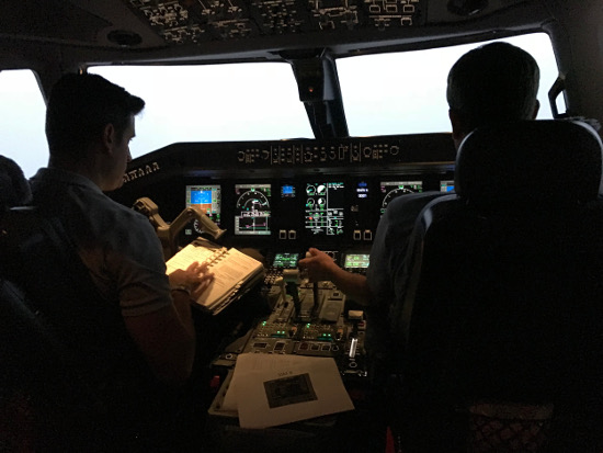 (Image: Interior of sim showing single engine work)