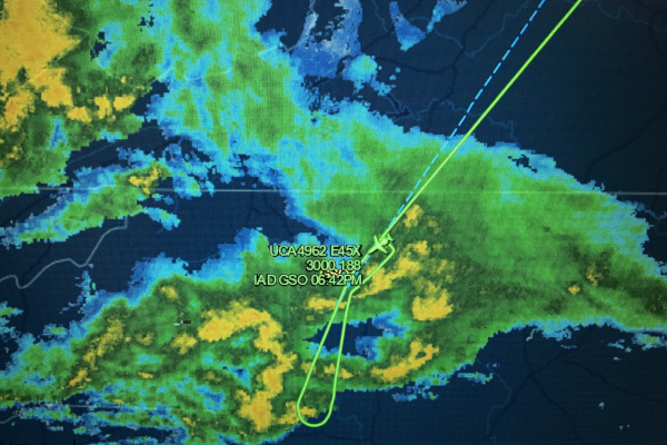 (Image: Track of UCA4962 during a medical emergency showing diversion)