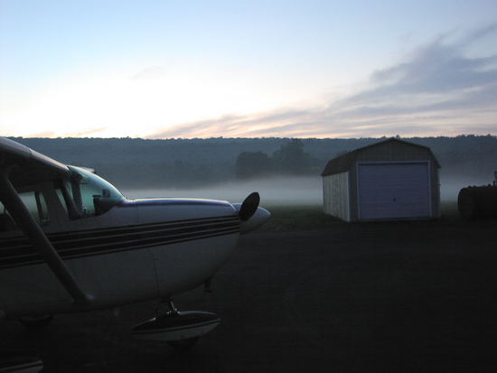 (Image: Ground fog at dusk, N53, 7/25/2005)