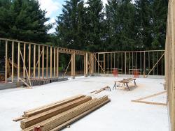 (Image: Building framing started)