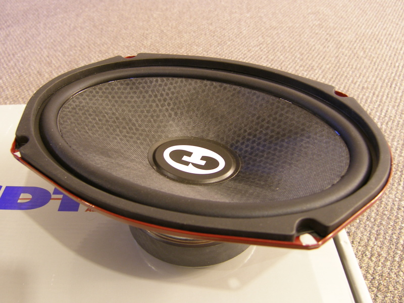 (Image: Closeup of CDT 6x9 infinite baffle subwoofer)