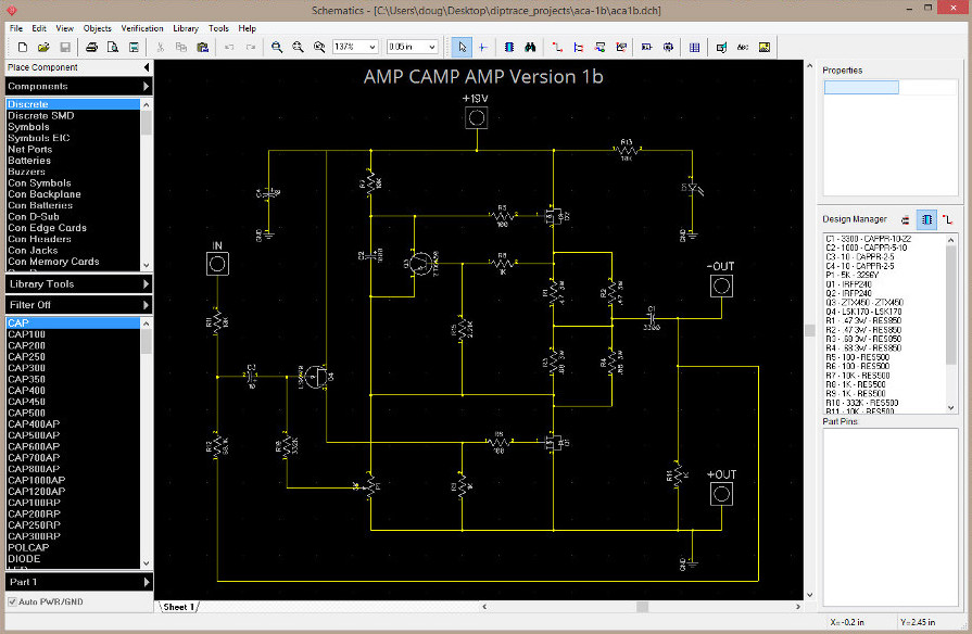 (Image: Diptrace screenshot of Schematic editor)