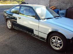 (Image: E36 in paint shop 2014 front view after bodywork)