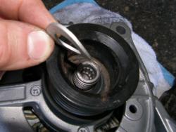 (Image: Closeup of wave washer used on alternator shaft)