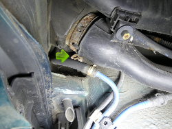 (Image: Pointing out the filler neck retaining nut)