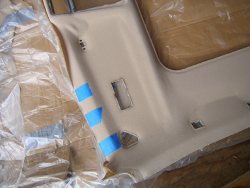 (Image: Old headliner laid over new for marking purposes)